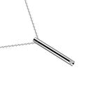 Silver Stainless Steel Cylinder Cremation Pendant Urn Ashes Necklace 20" Chain