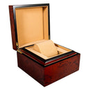 Vintage Red Wood Single Watch Case Storage Wooden Box with Removable Cushion
