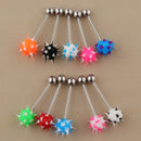 10 Pieces Colors 14G Lip Tongue Bar Barbell Ear Ring Stud Piercing Jewelry