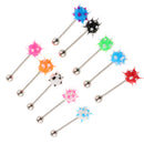 10 Pieces Colors 14G Lip Tongue Bar Barbell Ear Ring Stud Piercing Jewelry