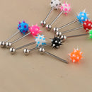 10 Pieces Colors 14G Lip Tongue Bar Barbell Ear Ring Stud Piercing Jewelry