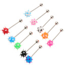 10 Pieces Colors 14G Lip Tongue Bar Barbell Ear Ring Stud Piercing Jewelry
