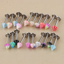 20Pcs Punk Rock Stainless Steel Lip Bar Labret Stud Tragus Ring Various Colours 16G
