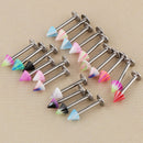 20Pcs Punk Rock Stainless Steel Lip Bar Labret Stud Tragus Ring Various Colours 16G