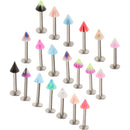 20Pcs Punk Rock Stainless Steel Lip Bar Labret Stud Tragus Ring Various Colours 16G