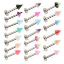20Pcs Punk Rock Stainless Steel Lip Bar Labret Stud Tragus Ring Various Colours 16G