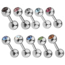 10 Pieces Stainless Steel Ear Tragus Ring Lip Tongue Bar Piercings Jewelry 14G