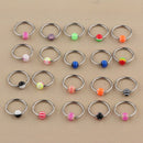 20 Pieces Stainless Steel Ball Loop Nose Ring Hoop Septum Studs Ear Piercing