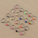 20 Pieces Stainless Steel Ball Loop Nose Ring Hoop Septum Studs Ear Piercing