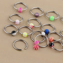 20 Pieces Stainless Steel Ball Loop Nose Ring Hoop Septum Studs Ear Piercing