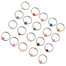 20 Pieces Stainless Steel Ball Loop Nose Ring Hoop Septum Studs Ear Piercing