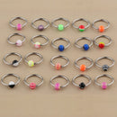 20 Pieces Stainless Steel Ball Loop Nose Ring Hoop Septum Studs Ear Piercing