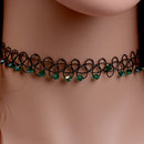 12pcs 80's 90's Hollow Out Choker Stretch Gothic Tattoo Henna Necklace Set