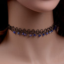 12pcs 80's 90's Hollow Out Choker Stretch Gothic Tattoo Henna Necklace Set