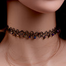 12pcs 80's 90's Hollow Out Choker Stretch Gothic Tattoo Henna Necklace Set