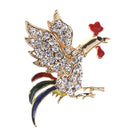 Crystal Rooster Badge Brooch Enamel Corsage Christmas Clothing Accessories