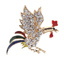 Crystal Rooster Badge Brooch Enamel Corsage Christmas Clothing Accessories