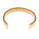 MenÂ’s Stainless Steel Comfortable Stretch Watch Band, Gold Tone Replacement Strap,14mm, Straight End with No Clasp