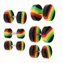 6 Pieces Acrylic Ear Earrings Flesh Tunnel Stainless Steel Fake Plugs 18g