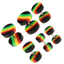 6 Pieces Acrylic Ear Earrings Flesh Tunnel Stainless Steel Fake Plugs 18g