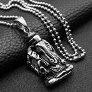 Ganesha Elephant God Necklace Mens Stainless Steel Success Fortune Charm