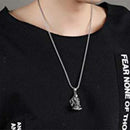 Ganesha Elephant God Necklace Mens Stainless Steel Success Fortune Charm