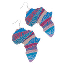 Africa Continent Wooden Dangle Pierced Dangle Earrings African Map Ear Hook