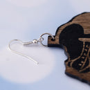 Chic Wooden African Map Women Figure Earrings India Lady Tribe Hook Earring