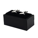 Novelty Mens Silver Copper Metal Airplane Cufflinks Cuff Links With Gift Box
