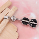 Black Enamel Guitar Shape Pendant Openable Urn Cremation Jewelry Ash Holder