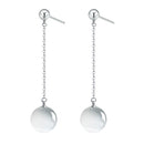 Women Silver Plated Stud Earrings Opal Dangle Drop Earrings Wedding Jewelry
