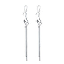 Korean Long Dangle Drop Chain Tassel Earrings Silver Plated Women Jewelry