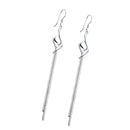 Korean Long Dangle Drop Chain Tassel Earrings Silver Plated Women Jewelry