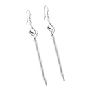 Korean Long Dangle Drop Chain Tassel Earrings Silver Plated Women Jewelry