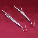 Dangle Wheat Drop Pierced Earrings Luxury Long Metal Chain Tassel Earrings