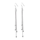 Dangle Wheat Drop Pierced Earrings Luxury Long Metal Chain Tassel Earrings