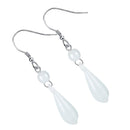 1 Pair Silver Hook Gemstone Teardrop Dangle Earrings Jewelry For Women Girl
