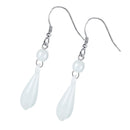 1 Pair Silver Hook Gemstone Teardrop Dangle Earrings Jewelry For Women Girl
