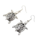 Antique Silver Cute Animal Turtle Drop Dangle Hook Earrings Women's Jewelry
