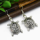 Antique Silver Cute Animal Turtle Drop Dangle Hook Earrings Women's Jewelry