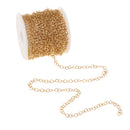1 Roll Stainless Steel Cable Chain Necklace For Men Women DIY Crafting Gold