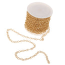 1 Roll Stainless Steel Cable Chain Necklace For Men Women DIY Crafting Gold