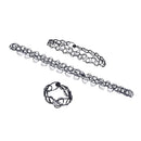 Fashion Gothic Tattoo Choker Necklace Bracelet Ring Anklet Vintage Henna Jewelry Set