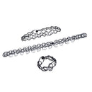 Fashion Gothic Tattoo Choker Necklace Bracelet Ring Anklet Vintage Henna Jewelry Set
