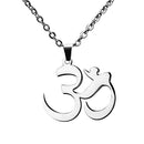 Stainless Steel Gymnastics Sanskrit Design Buddha Charms Pendant Necklace