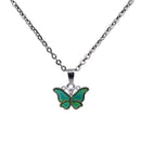 Lady Emotional Change Color Temperature Feeling Necklace Butterfly Pendant
