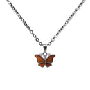 Lady Emotional Change Color Temperature Feeling Necklace Butterfly Pendant