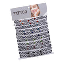 12 Pieces Elastic Tattoo Choker Stretch Hippy Chain Necklace With Crystal