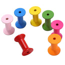 100pcs DIY Wooden Colorful Cylindrical Bobbins Empty Thread Spools Findings