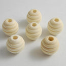 50Pcs 20mm Unfinished Natural Color Thread Round Ball Wood Spacer Beads DIY Loose Wooden Beads for Jewelry Making Bracelet Spacer Charms